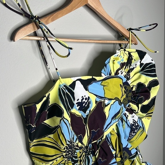 Tanya Taylor Claudette Tie-Shoulder Ruffle Peplum Tank Top in Zest NWT! - Picture 8 of 14